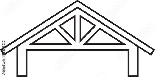 Architectural line art displaying a structural frame, perfect for engineering designs, home construction plans, and building blueprints with a modern minimal style