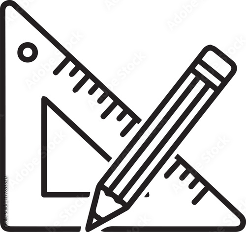 Precision design tools for architects and engineers, illustrating accuracy and professional drafting with ruler and pencil, perfect for creative projects