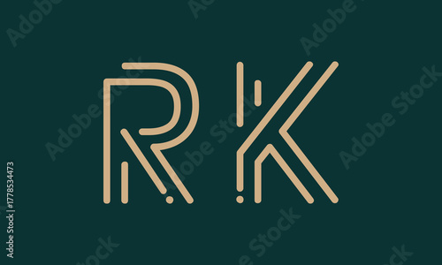 RK R rk initial logo | initial based abstract modern minimal creative logo, vector template image. luxury logotype logo, real estate homie logo. typography logo. initials logo