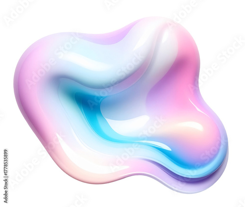 3D abstract gradient fluid shape