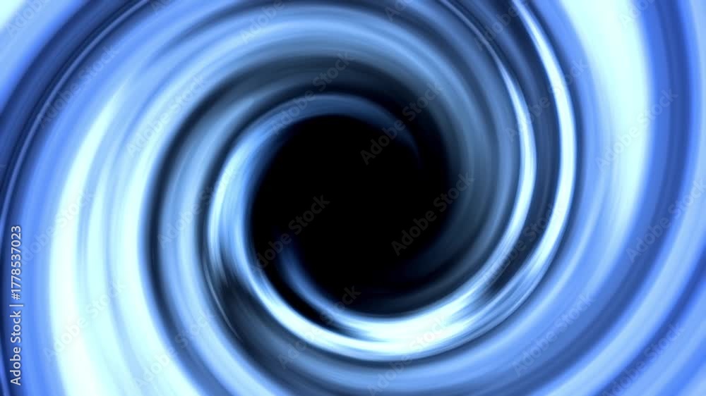 Dynamic looping animation of swirling blue vortex forming slow spinning ...