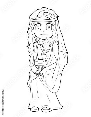 Queen Esther Biblical Coloring Page