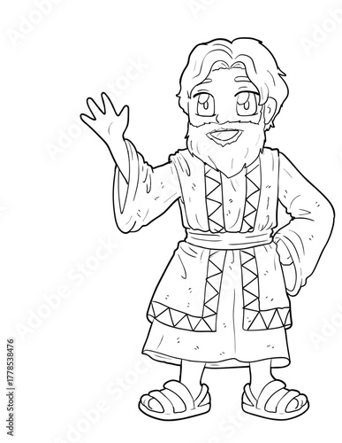 Happy Aaron The Priest Coloring Page