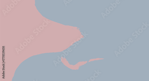 Abstract representation of landmasses meeting the sea in soft pastel colors.