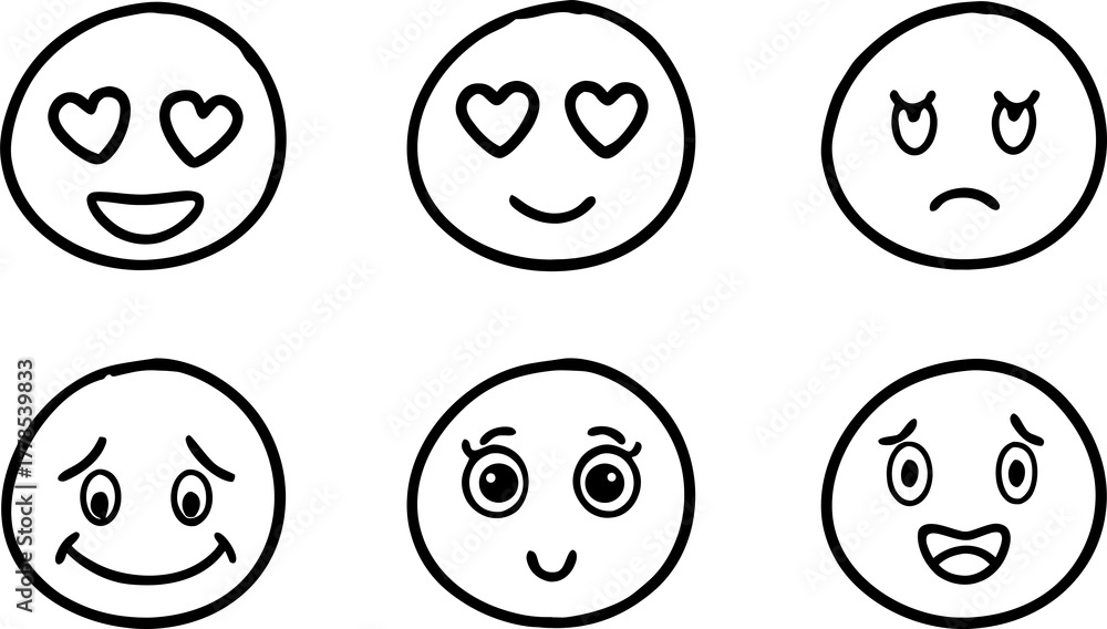 Fototapeta premium set of funny cartoon faces