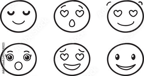 set of funny cartoon faces