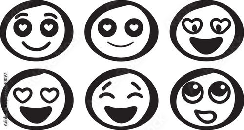 set of funny cartoon faces