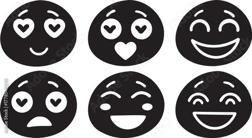 set of funny cartoon faces
