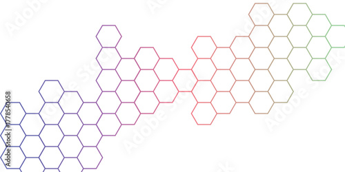 abstract 3D hexagonal honeycomb background in gradient outline. modern polygonal seamless pattern with geometric hexagon shapes, tech-inspired futuristic texture, and minimal vector design.