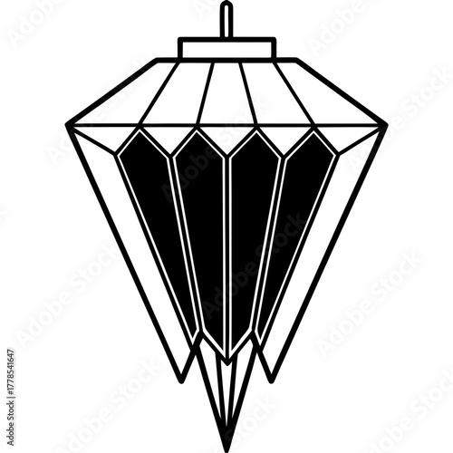 Elegant christmas ornament with geometric facets