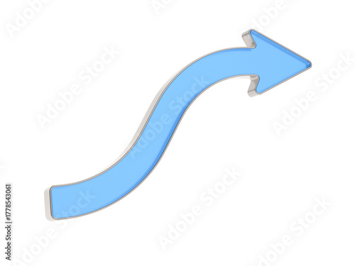 Glass arrow on white backgr...