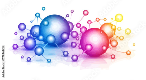Molecular Structure Illustration, Science, Laboratory, GALIH (85).eps, Abstract, Colorful, 3D Concept