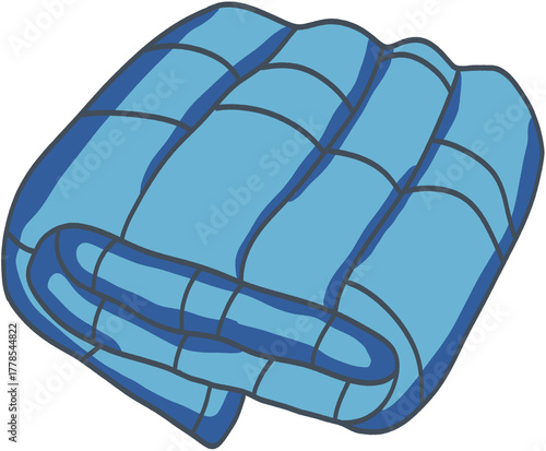 Soft and Warm Folded Blue Padded Blanket Ideal for Cozy Home Comfort and Winter Relaxation