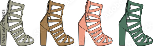 Stylish Women's Gladiator Heels in Various Colors - Fashion Footwear Collection