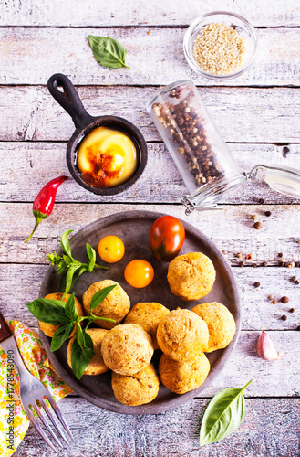 plate of fried falafel balls