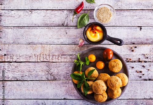 plate of fried falafel balls