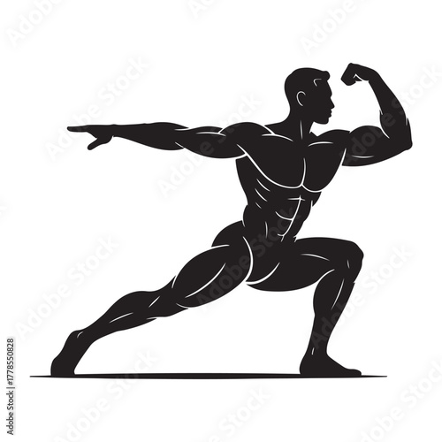Man flexing muscles