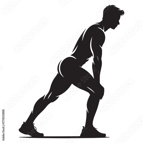 Man stretching pose