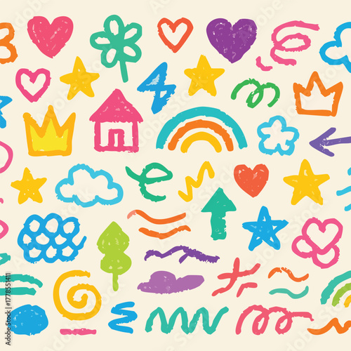 Set of colorful vector icons for children