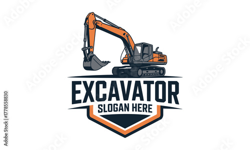 Heavy equipment excavator logo