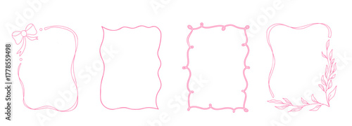 Fun whimsical frame decorated with curly pastel lines, perfect for baby shower invites, children s crafts, or scrapbook layouts.