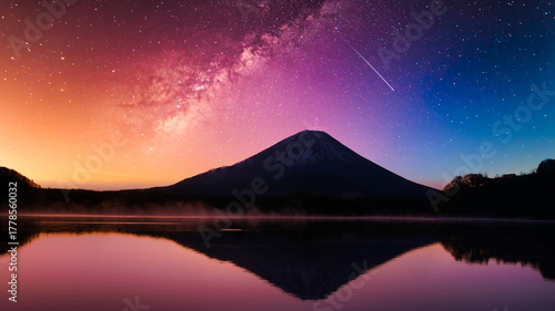 世界遺産・富士山の美しい夜景
