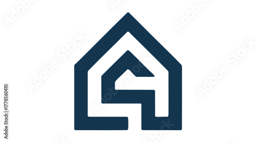 Abstract house maze logo design