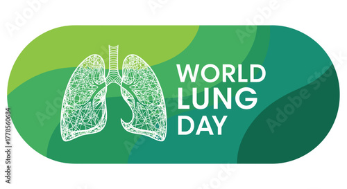 World Lung Day vector illustration green and white design for awareness isolated on white background