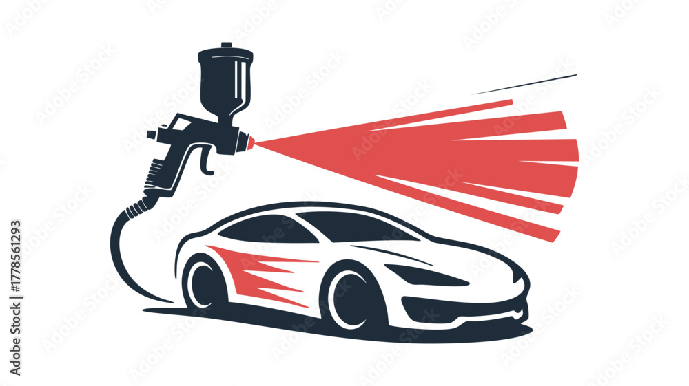 Naklejka premium Car painting service illustration