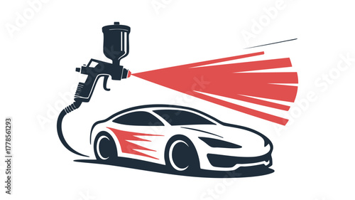 Car painting service illustration