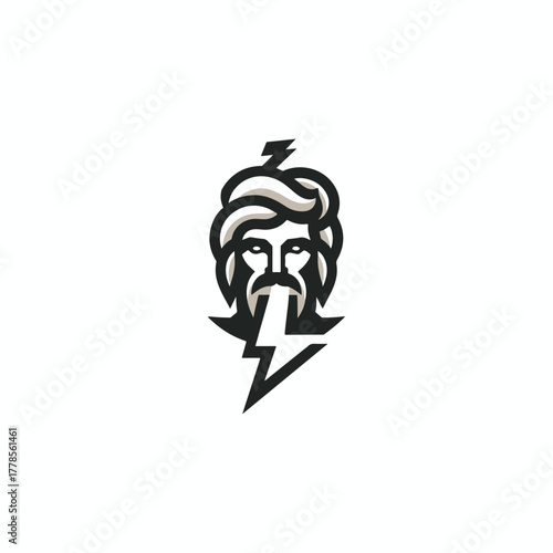 Zeus God Lightning Logo