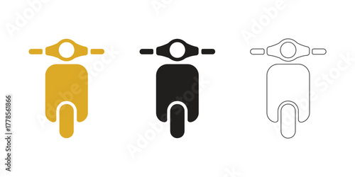 Minimal scooter icons on white background