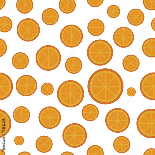 slice orange cartoon seamless pattern. Orange pattern design
