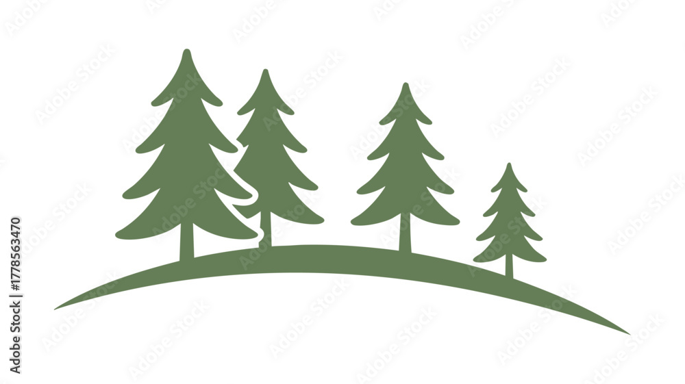 Obraz premium Green pine trees simple design