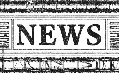 Vintage Newspaper Headline Grunge Texture Background
