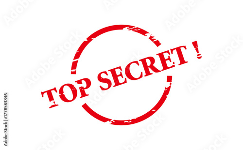 TOP SECRET ! - Red Rubber Stamp with text TOP SECRET !
