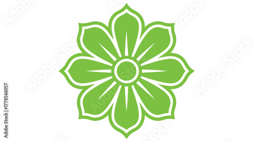 Green floral emblem graphic logo