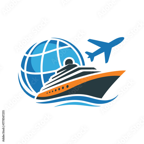 Global travel and transport logo