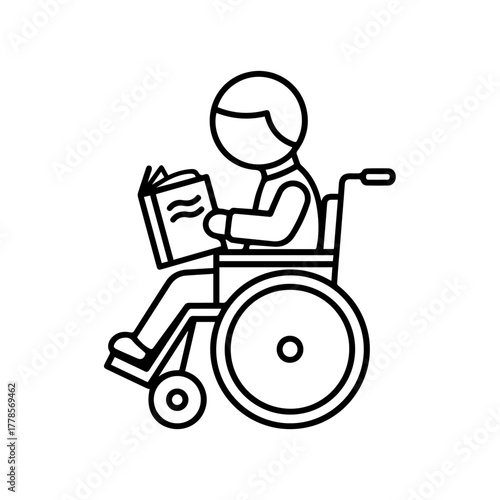 Empowering Minds A Wheelchair-Bound Individual Engrossed in the World of Literature