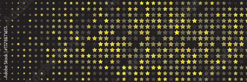 Yellow seamless pentagram star pattern background - vector design