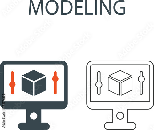 Modeling Line art icons