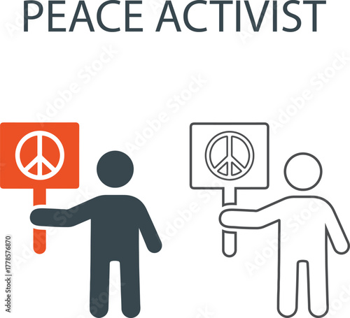 Peace activist Line art icons