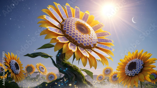 Solar Sunflower – 4K Plants & Flowers Illustration Background
