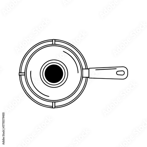 Stovetop Simplicity A Line Art Illustration of a Frying Pan
