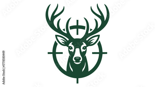 Stylized deer head target logo