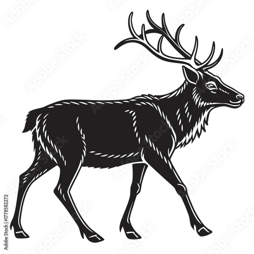 vector silhouette of a deer