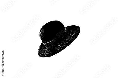 black hat on white background