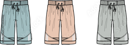 Assorted Sport Shorts Illustration Activewear Design for Fitness, Training, and Casual Wear