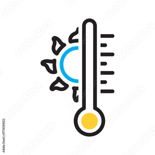 Vector multi color icon for Hot temperature