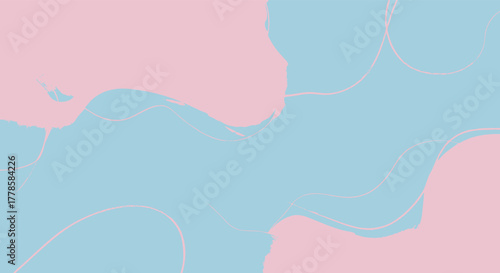 Abstract background with pastel pink and blue colors and gentle wavy lines.